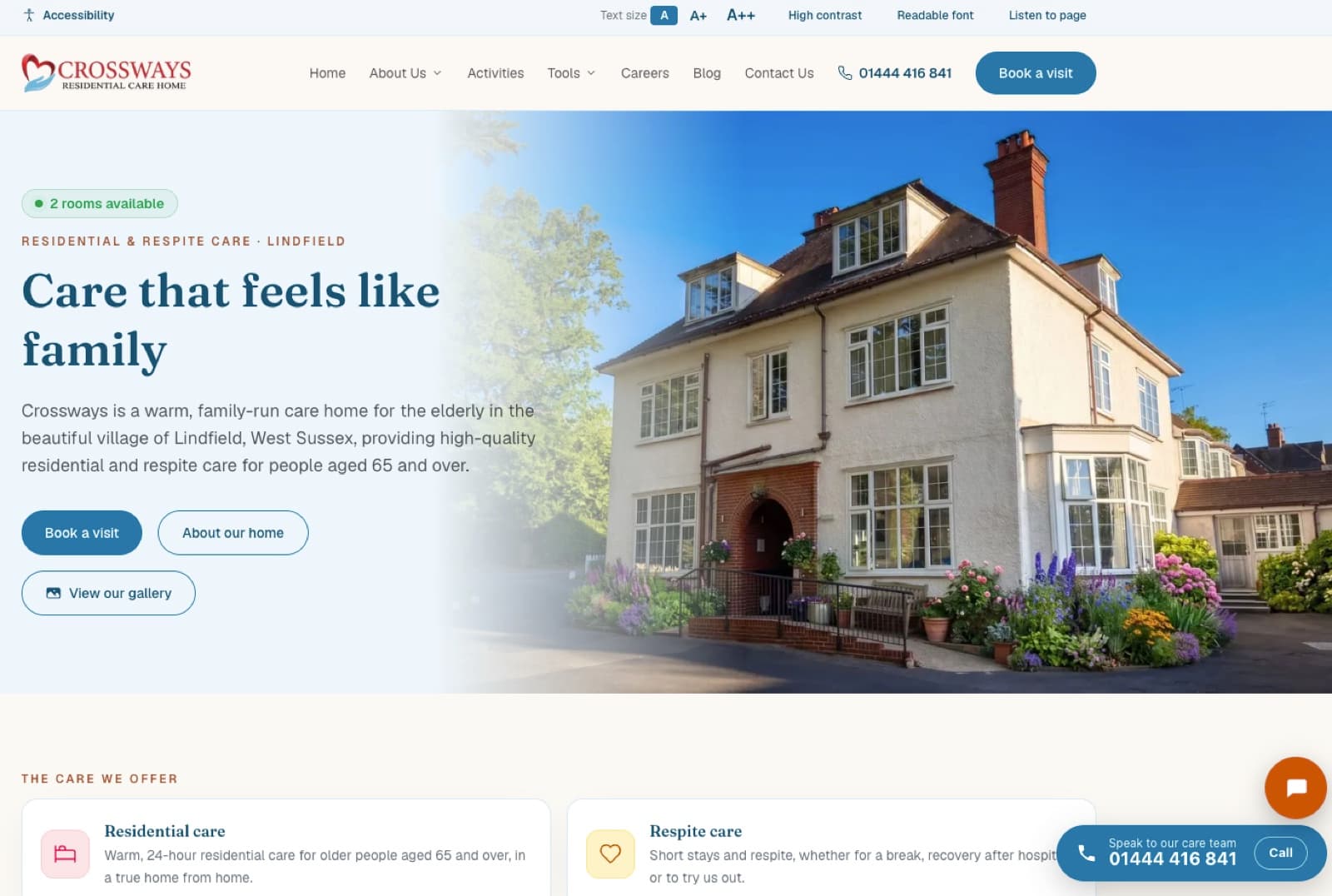 The Crossways Residential Care Home website