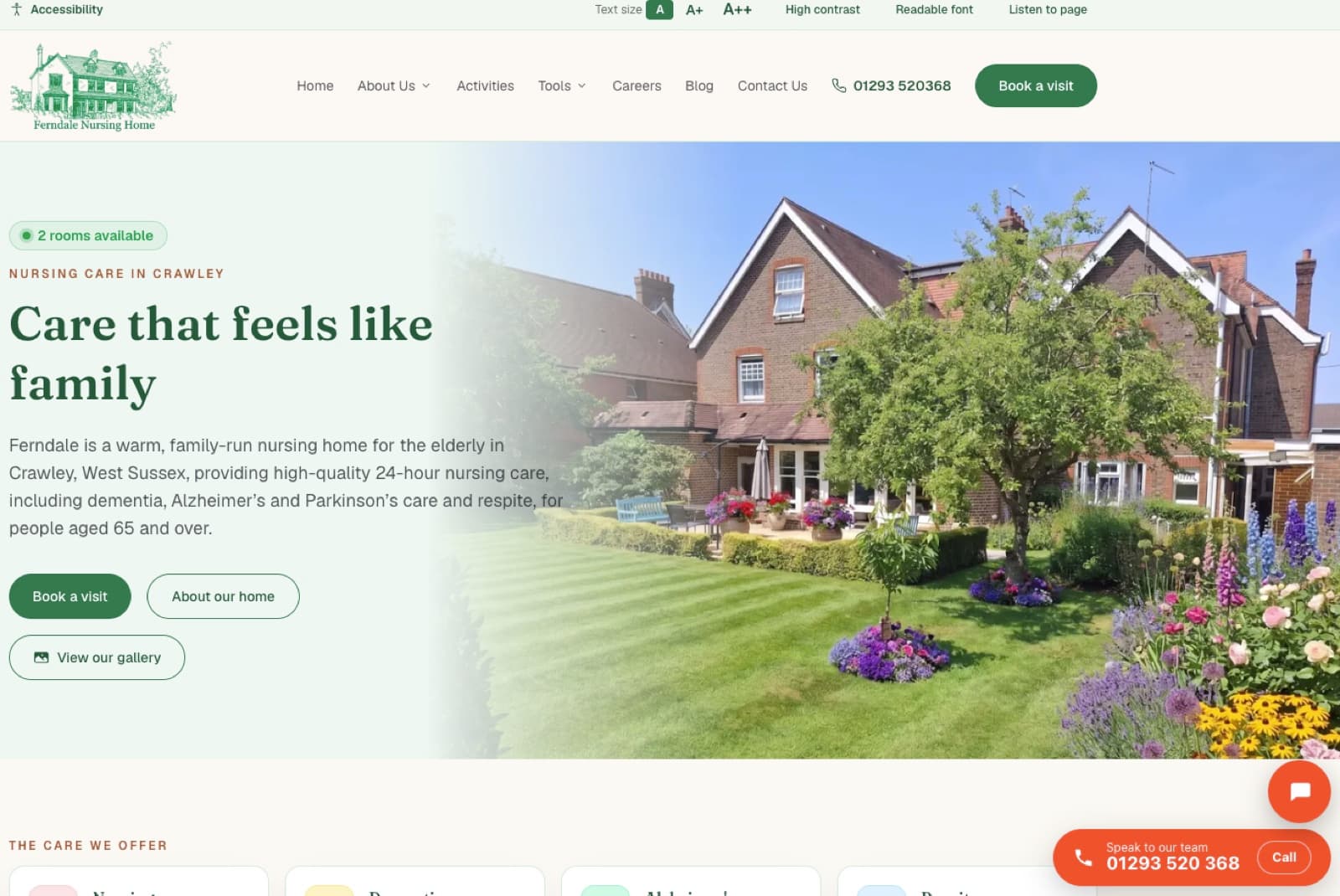 The Ferndale Nursing Home website