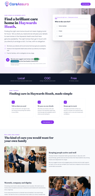 The same site on mobile