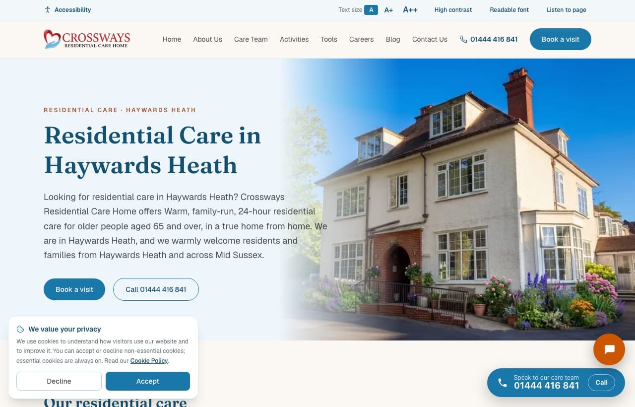 Residential care in Haywards Heath