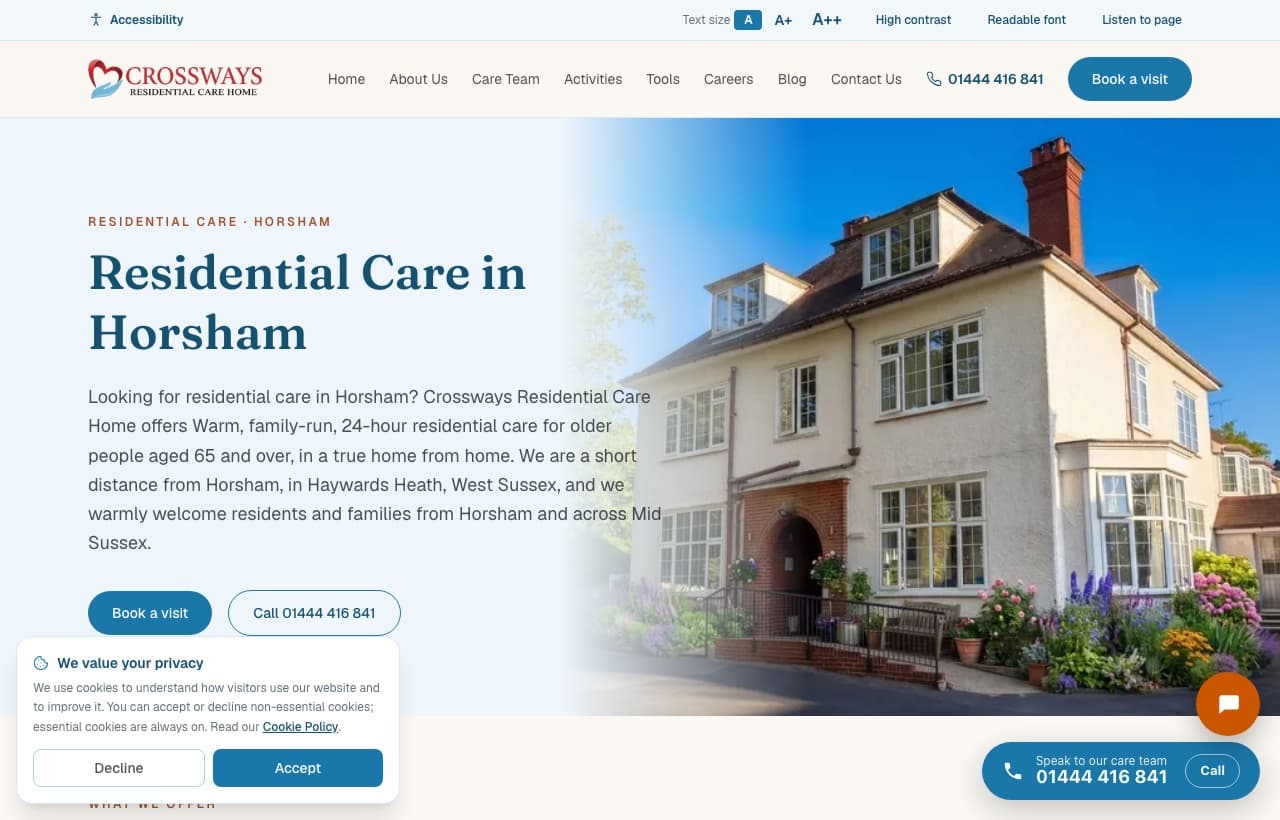 Residential care in Horsham