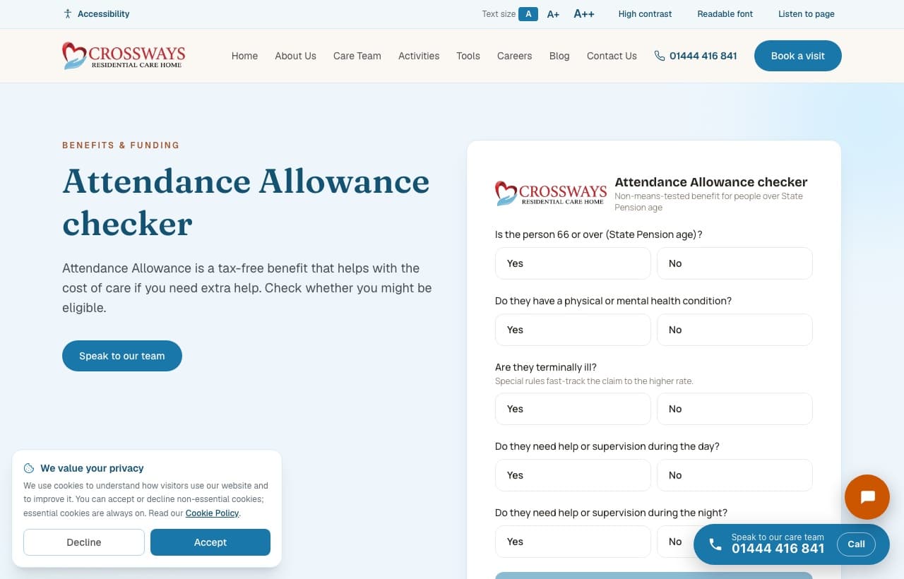 Attendance Allowance guide