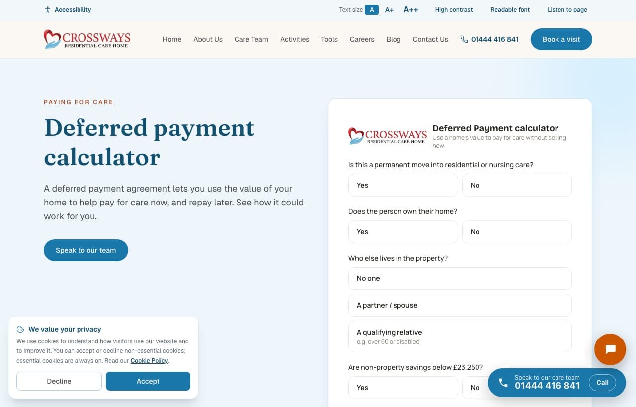 Deferred payment calculator